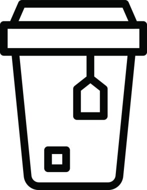 çay fincanı simgesi, vektör illüstrasyonu