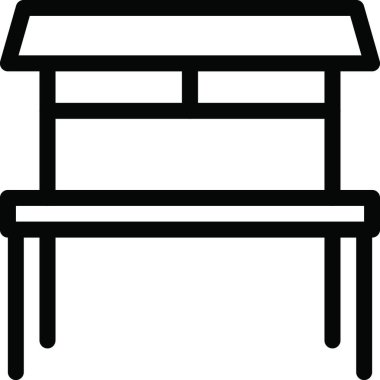 Üniversite masası, basit vektör illüstrasyonu