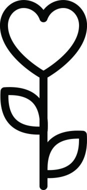 kalp çiçeği ikonu vektör illüstrasyonu