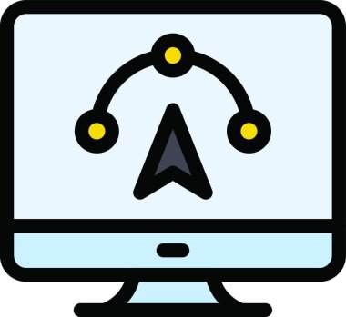 Bezier ikon vektör illüstrasyonu 