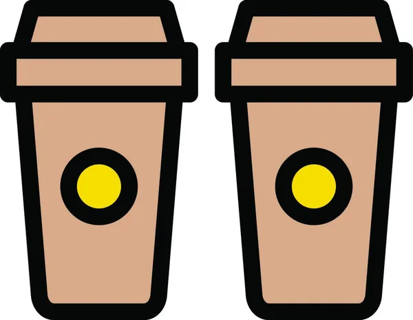 Koffie Gaan Kopjes Eenvoudige Vector Illustratie — Stockvector