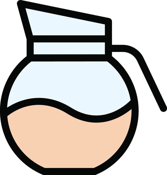 Κανάτα Καφέ Απλή Διανυσματική Απεικόνιση — Διανυσματικό Αρχείο