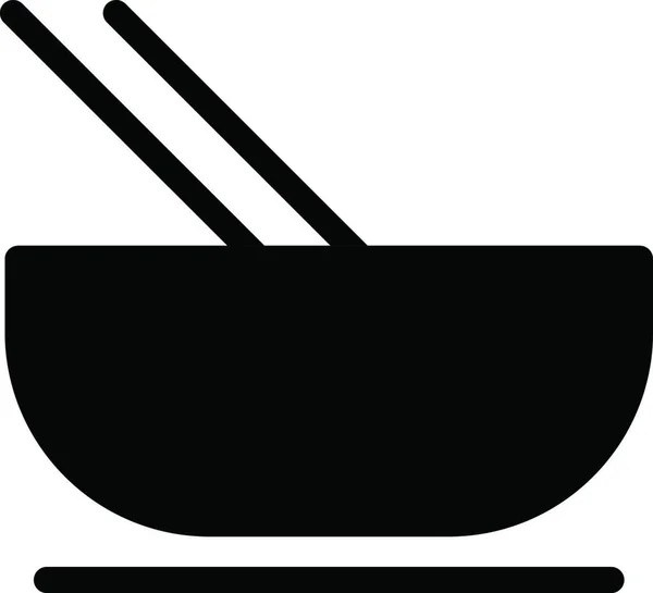 Приготовление Пищи Миске Простой Векторный Значок — стоковый вектор