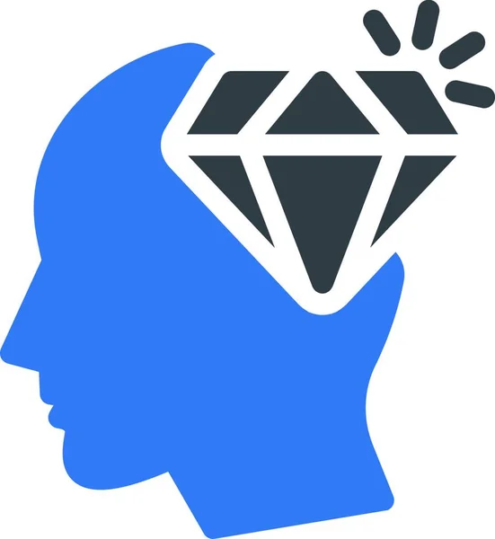Head Diamond Web Icon Vector Illustration — Stock Vector