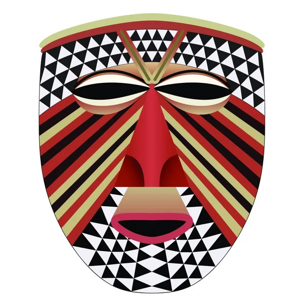 Afrika Yüz Maskesi Kabile Sanatı Basit Vektör Çizimi — Stok Vektör