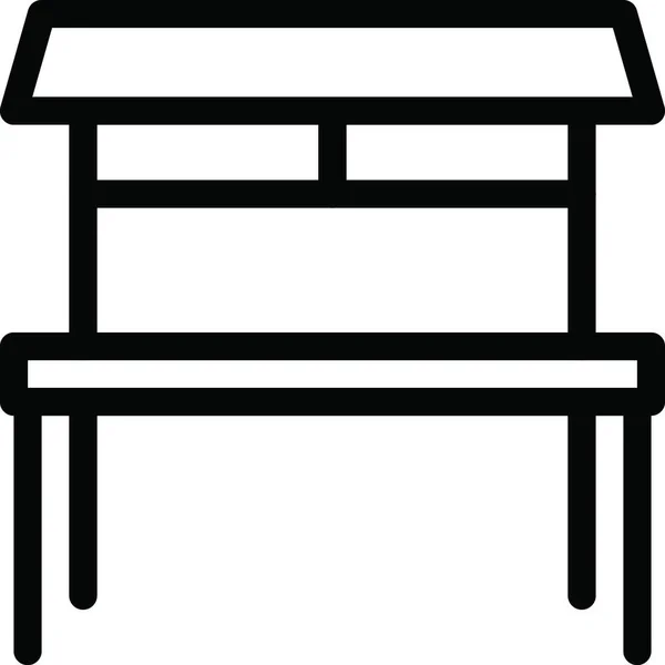College Desk Simple Vector Illustration — Stock Vector