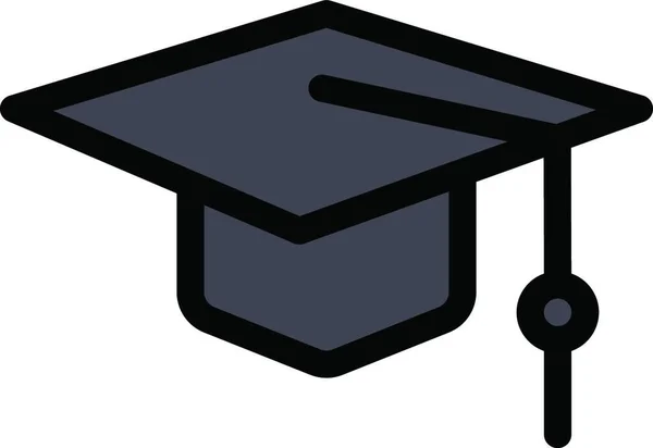 Sombrero Graduación Icono Vector Ilustración — Vector de stock