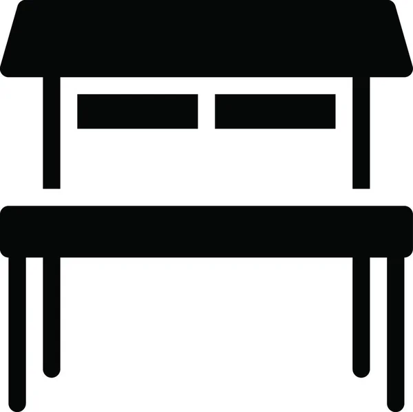 ベンチとテーブルのアイコンベクトルイラスト — ストックベクタ