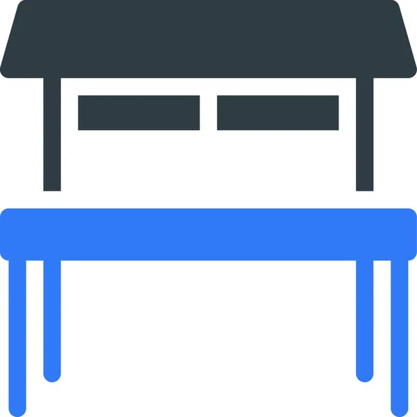 Bank Und Tisch Icon Vektor Illustration — Stockvektor