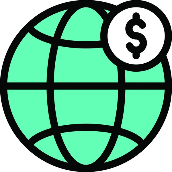 Глобальна Іконка Грошей Векторна Ілюстрація — стоковий вектор