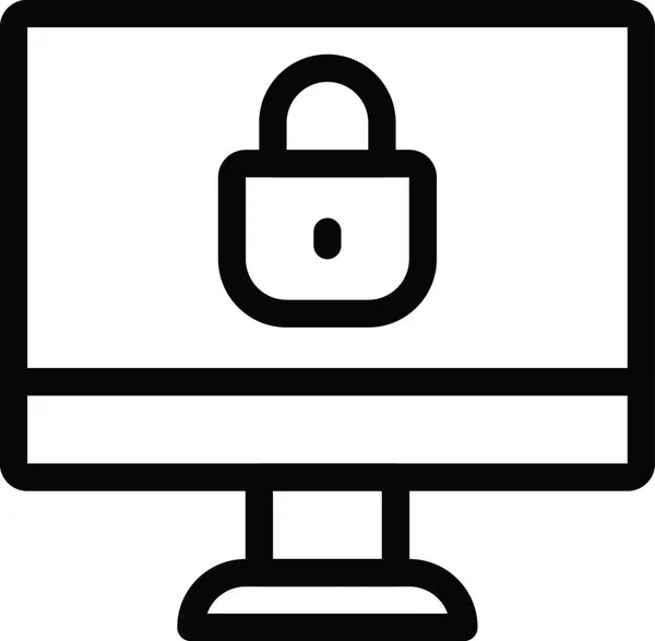 Lock Screen Web Icon Vector Illustration — Stock Vector
