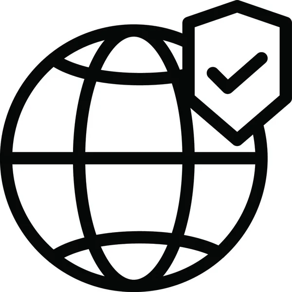 Globalny Ikona Ilustracja Wektorowa — Wektor stockowy