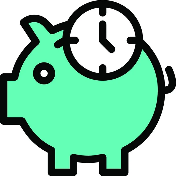 Piggy Bank Pictogram Vector Illustratie — Stockvector