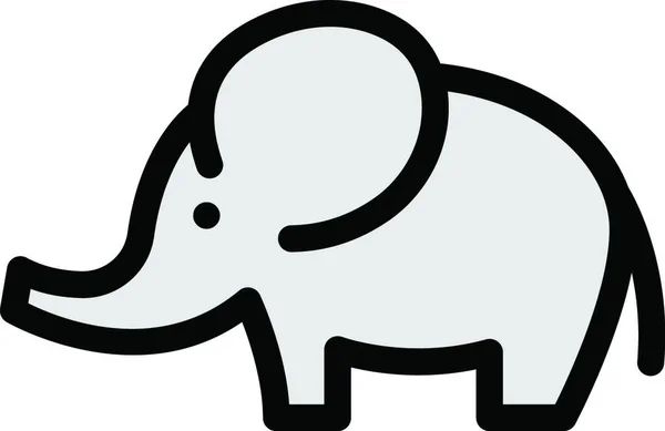 Elephant Web Icon Vector Illustration — Vector de stock