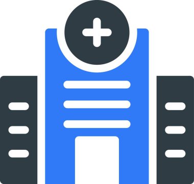 Hastane simgesi, vektör illüstrasyonu 