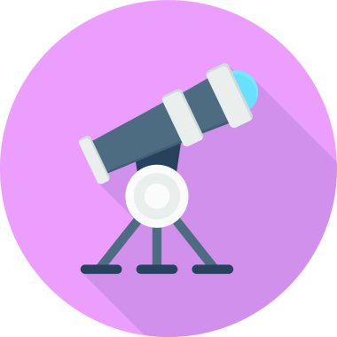 teleskop simgesi, vektör illüstrasyonu