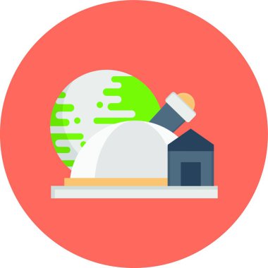 Planetaryum web simgesi vektör illüstrasyonu