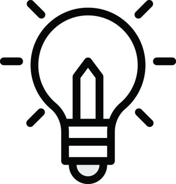 Fikir, ampul ağ ikonu vektör çizimi