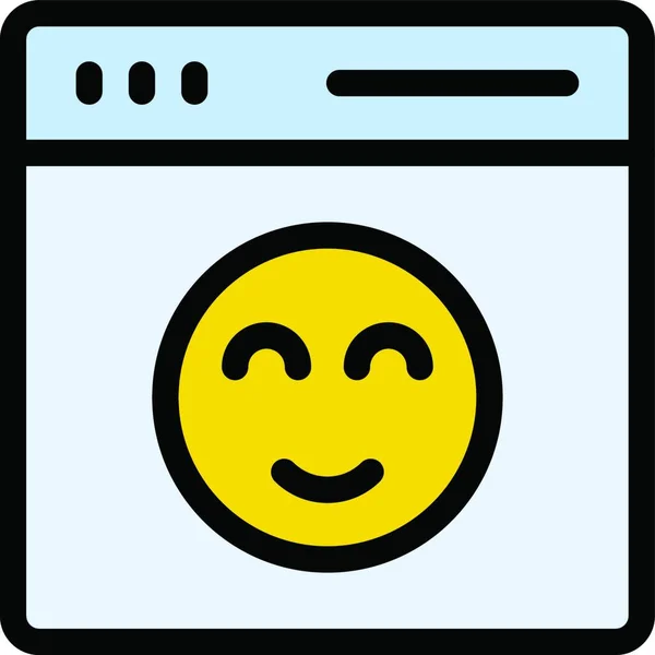 Smiley Face Web Icon Vector Illustration — Stock Vector