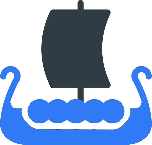 Viking Tekne Web Simgesi Vektör Illüstrasyonu — Stok Vektör