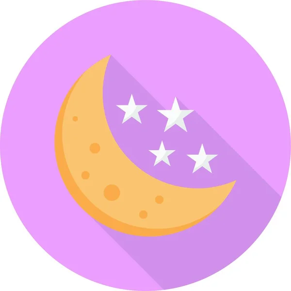 Estrelas Lua Ícone Web Ilustração Vetorial —  Vetores de Stock