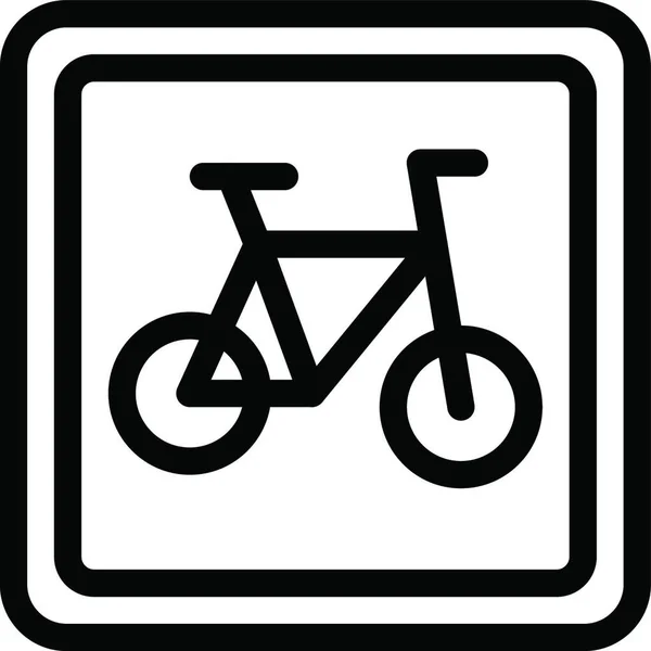 自転車道路標識ベクトル図 — ストックベクタ