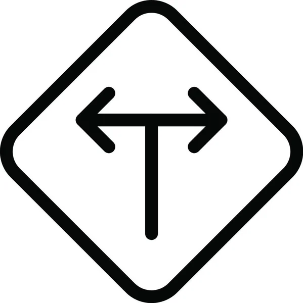 Signo Carretera Derecha Icono Vector Ilustración — Vector de stock