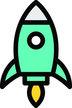 rocket, web simple illustration