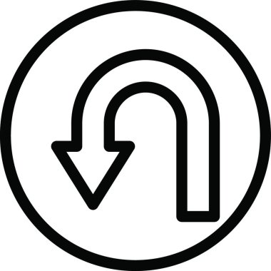 u dönüşü, basit vektör illüstrasyonu