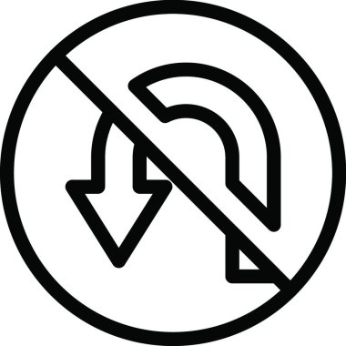 U Dönüş simgesi vektör illüstrasyonu