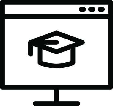 Mezuniyet simgesi, vektör illüstrasyonu 