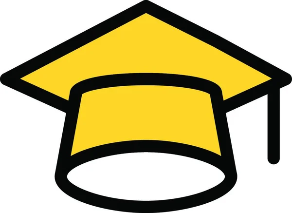 Sombrero Graduación Icono Web Vector Ilustración — Archivo Imágenes Vectoriales