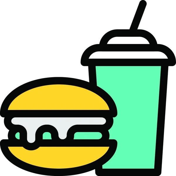 Fast Food Web Ikon Vektor Illusztráció — Stock Vector