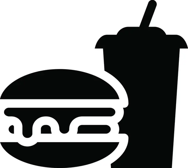 Illustrazione Vettoriale Icona Fast Food — Vettoriale Stock