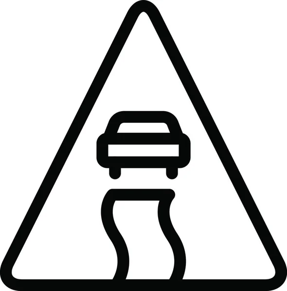 Vorsicht Auto Einfache Vektor Illustration — Stockvektor