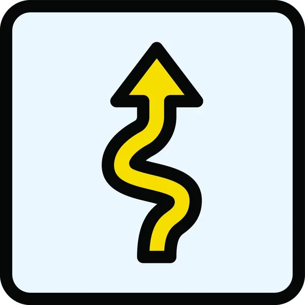 曲線状の道路や単純なベクトル図 — ストックベクタ