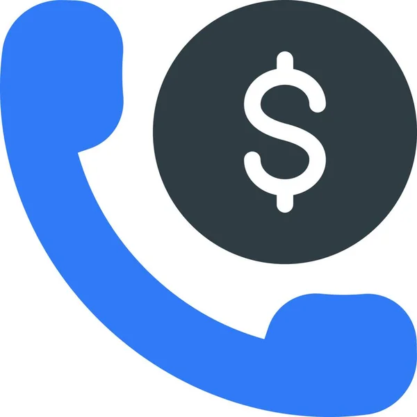 Telefoon Met Dollar Eenvoudige Vector Illustratie — Stockvector