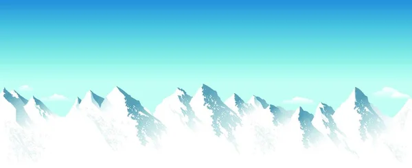 Picos Montaña Cubiertos Nieve — Vector de stock