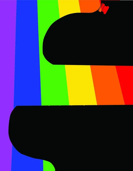 Chitarra Lgbtq Rainbow Semplice Illustrazione Vettoriale — Vettoriale Stock