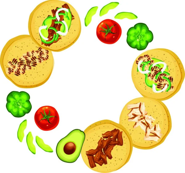 Street Tacos Ring White Background — Stock Vector