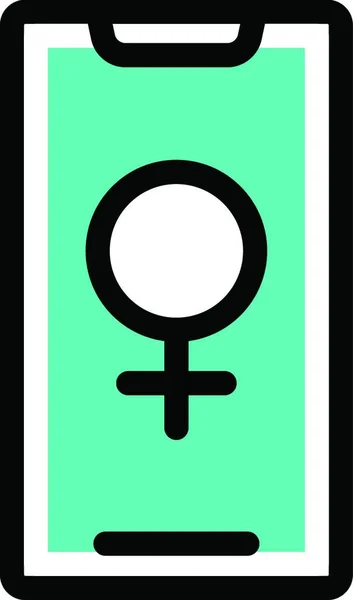 Женский Гендерный Телефон Простая Векторная Иллюстрация — стоковый вектор