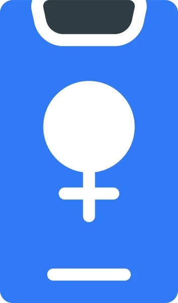 女性の性別電話のアイコンベクトルイラスト — ストックベクタ