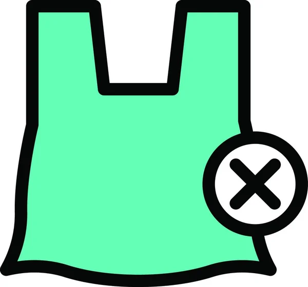 Plastiktüten Stop Symbol Vektorillustration — Stockvektor