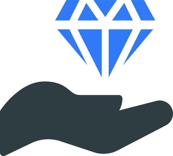 Diamond Hand Web Icon Vector Illustration — Stock Vector