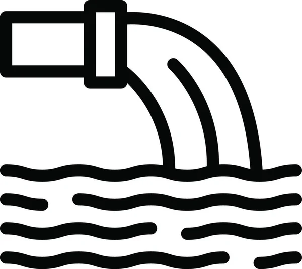 Ikona Ścieków Wektor Ilustracja Prosta Konstrukcja — Wektor stockowy