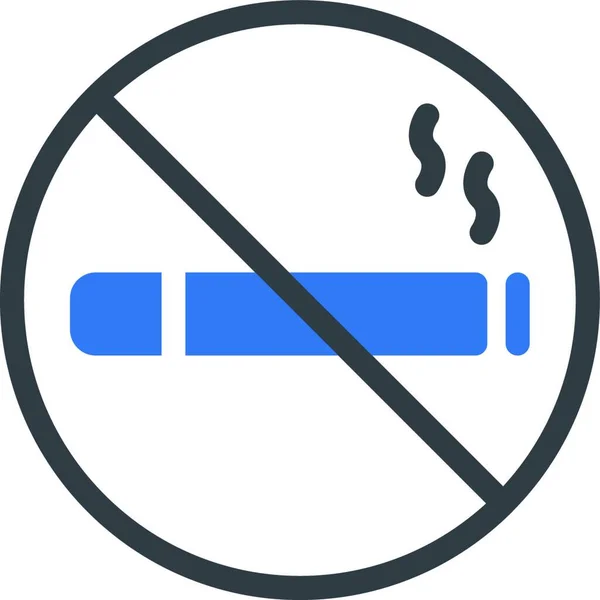 Sigara Ikonunu Vektör Illüstrasyonunu Durdurun Basit Tasarım — Stok Vektör