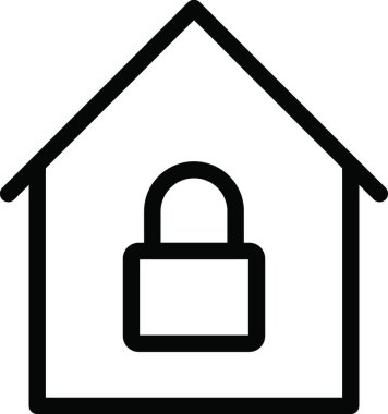 ev kilidi simgesi, vektör çizimi