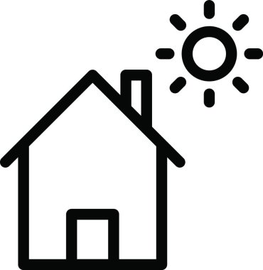 ev güneşi simgesi, vektör illüstrasyonu
