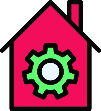 ev ayarı simgesi, vektör illüstrasyonu