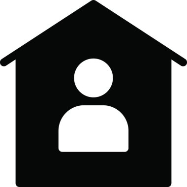 Evde kal ikon vektör resimlemesi